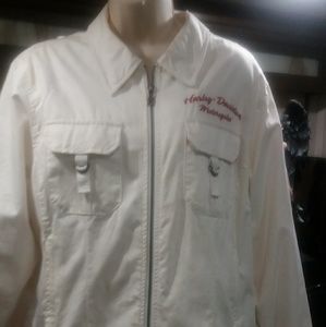 Harley Davidson white jacket.